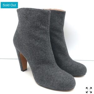 MAISON MARGIELA  sz 40.5 Gray wool felt leather Sole ankle boots with side zip